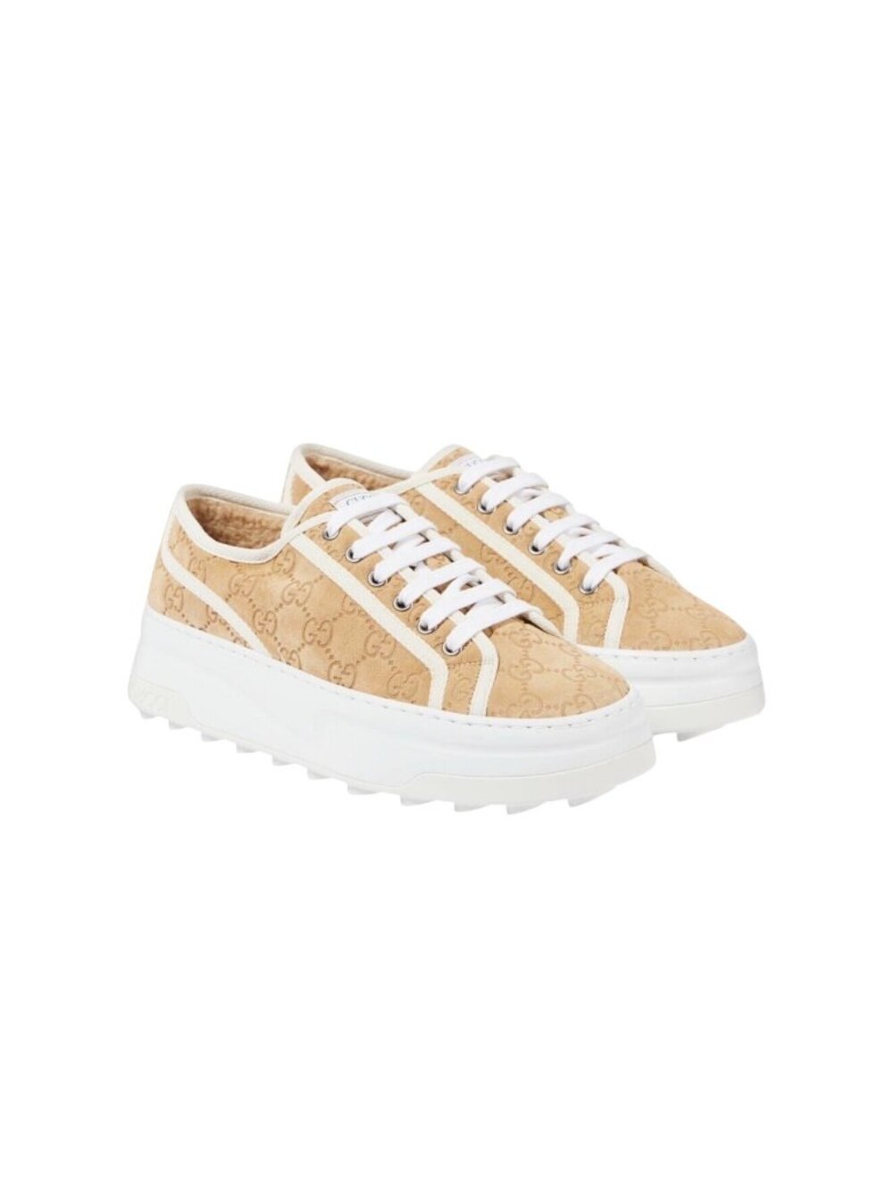 Gucci Women’s Tennis 1977 Trek GG Suede Platform Sneakers Buttersco EU40 796294